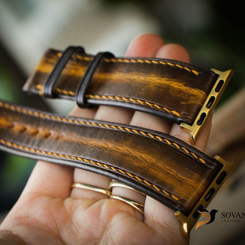 Sovani Leather | Trang chủ Dây da đồng hồ thủ công, màu patina - Veg Tanned - SL4407
