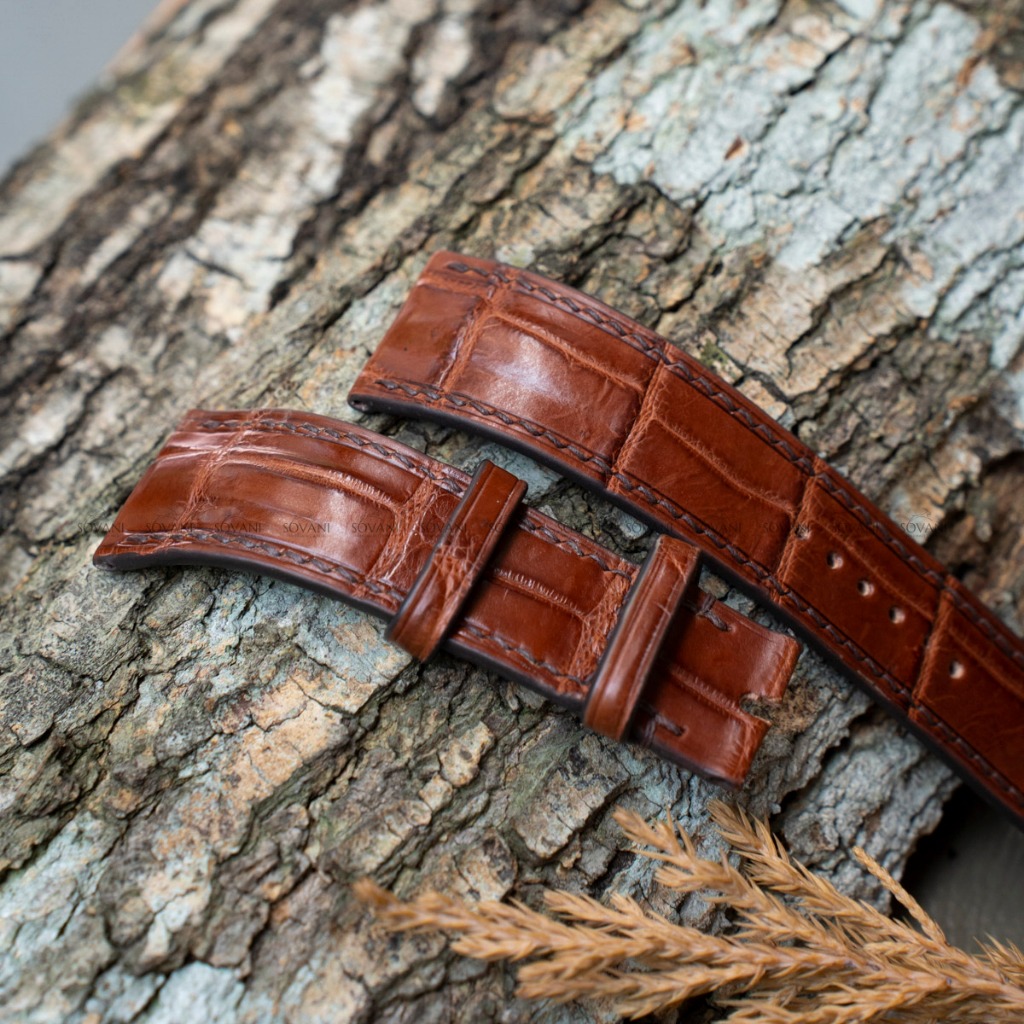 Sovani Leather | Trang chủ Dây đồng hồ cá sấu cao cấp, màu nâu - SL4401