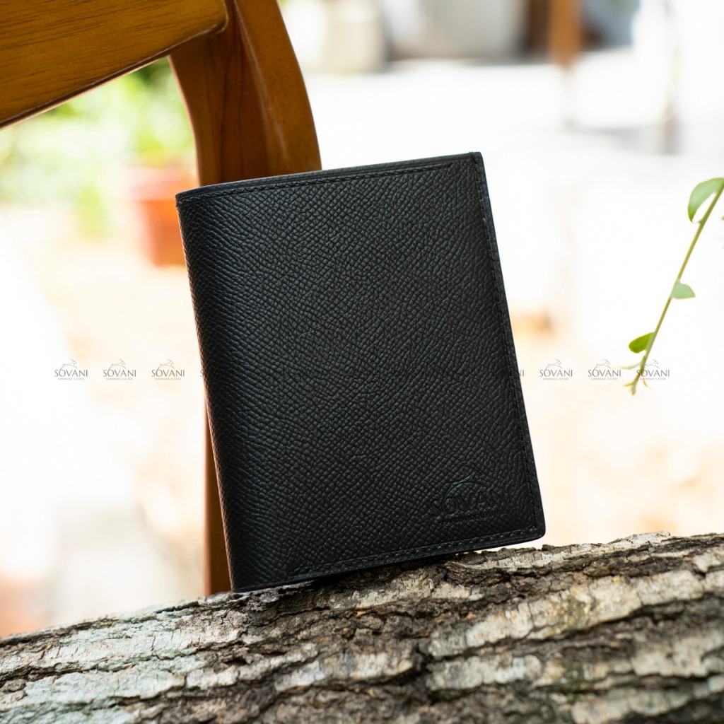Sovani Leather | Trang chủ Ví da thủ công dáng đứng, màu đen - Epsom Hass - SL1102