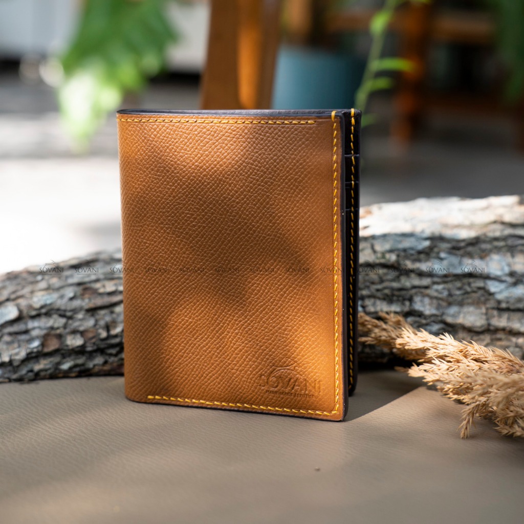 Sovani Leather | Trang chủ Ví nam cao cấp dáng đứng, màu cam - Epsom Hass - SL1100